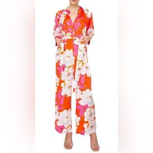 MELLODAY 🩷 HOST PICK 🩷 Floral Jumpsuit In Red White Multi NWT Large